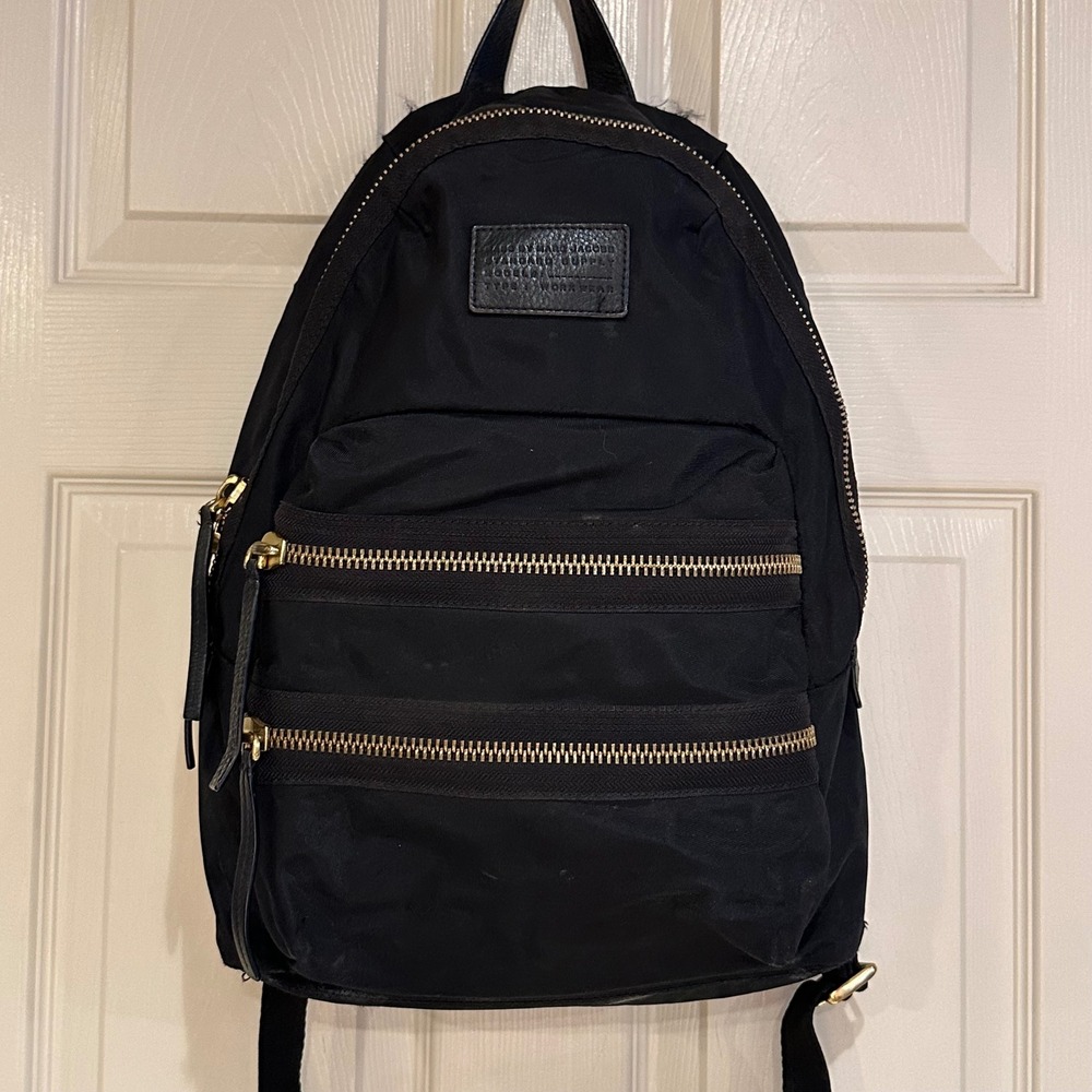 Marc by Marc Jacobs Domo Arigato Black Nylon Backpack Gold Hardware Large